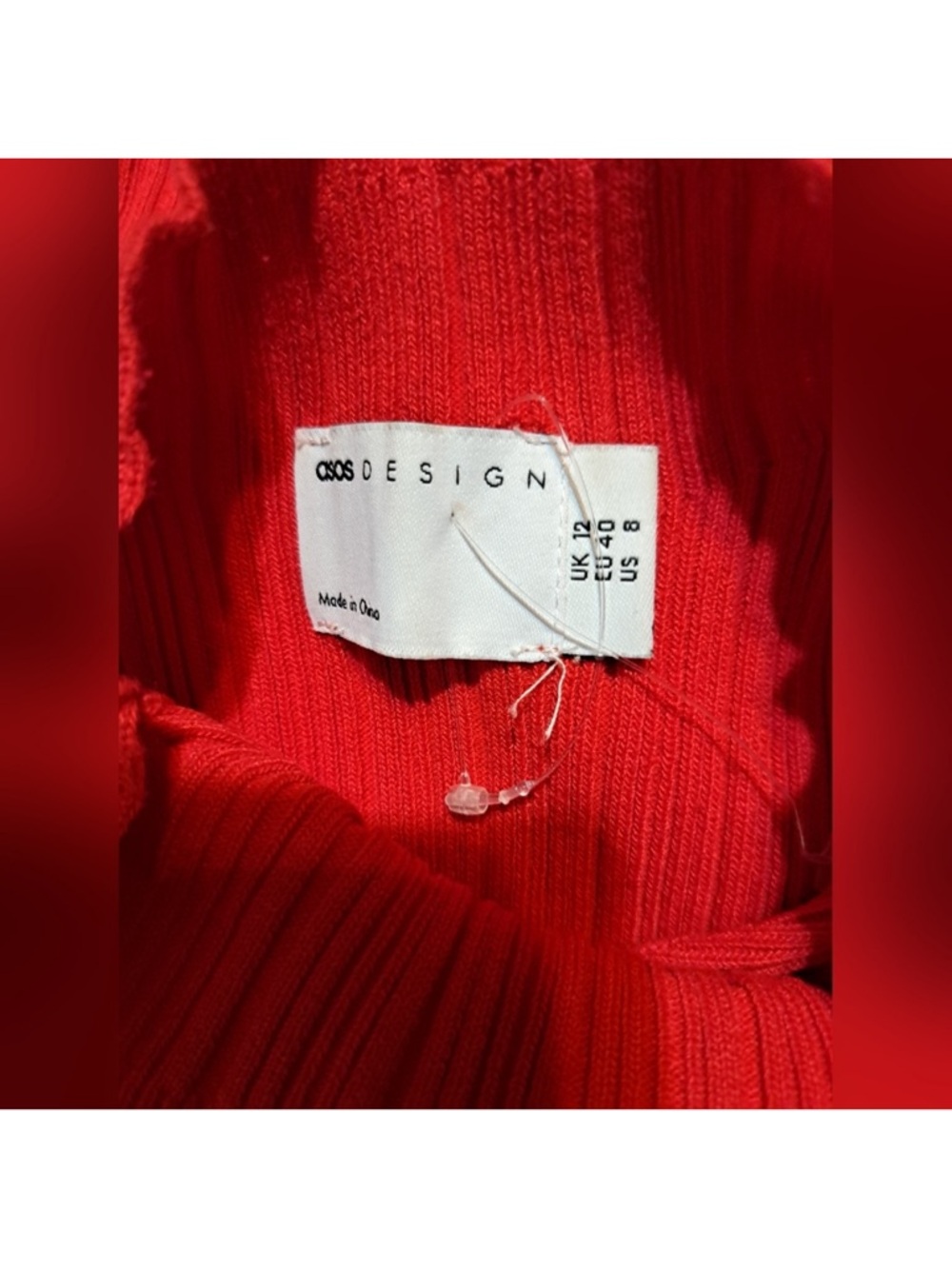 ASOS Red Ribbed Cutout Mini Dress - Picture 10 of 10